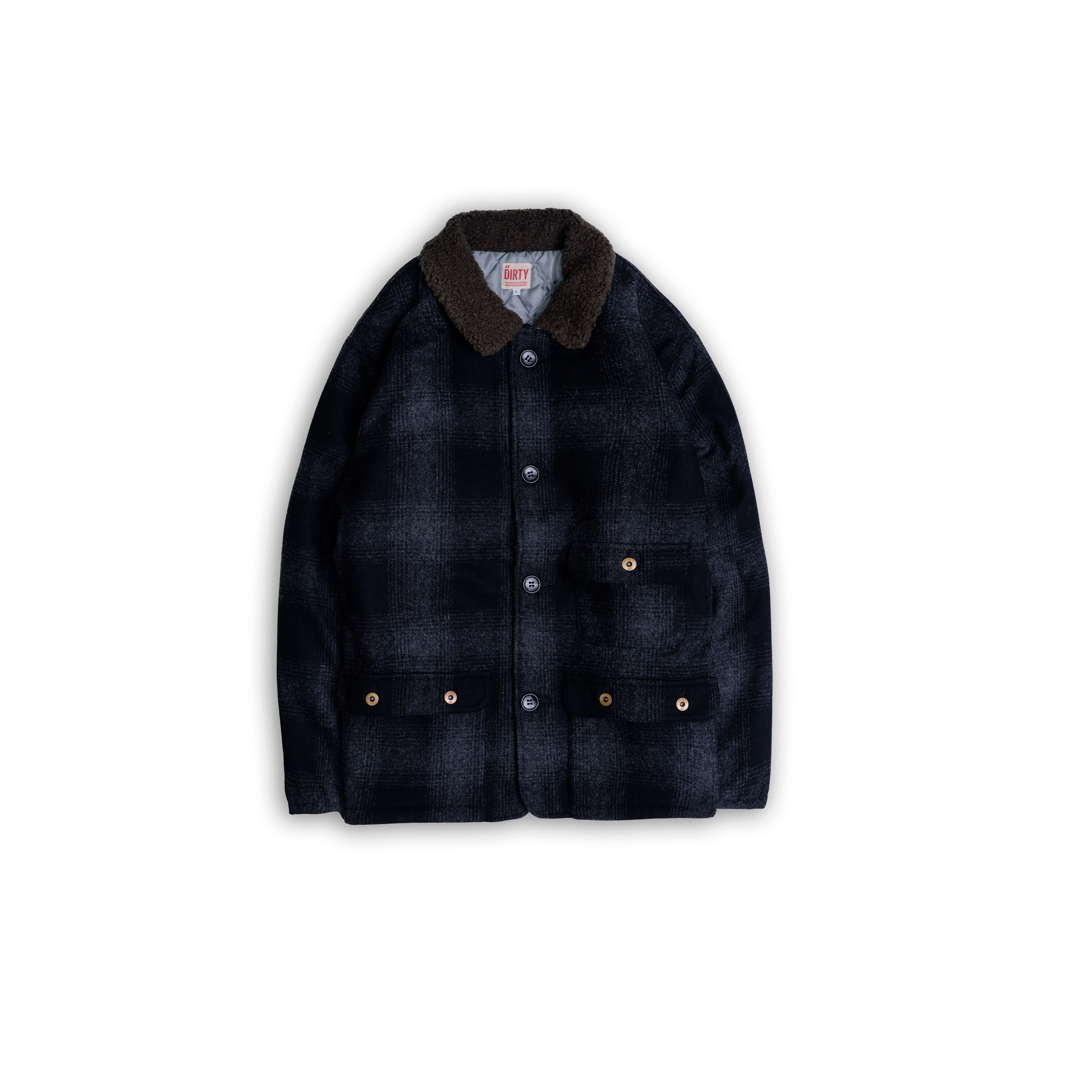 AT-DIRTY/FORESTER COAT -CHECK- (W.BLACK)