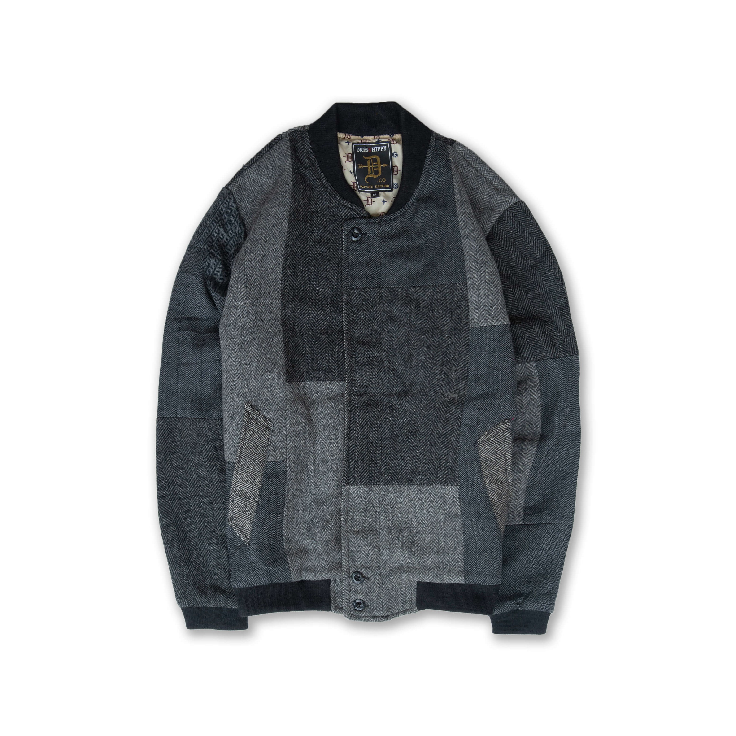 DRESS HIPPY/HARRIS PATCHWORK DERBY JACKET (BLACK MIX)