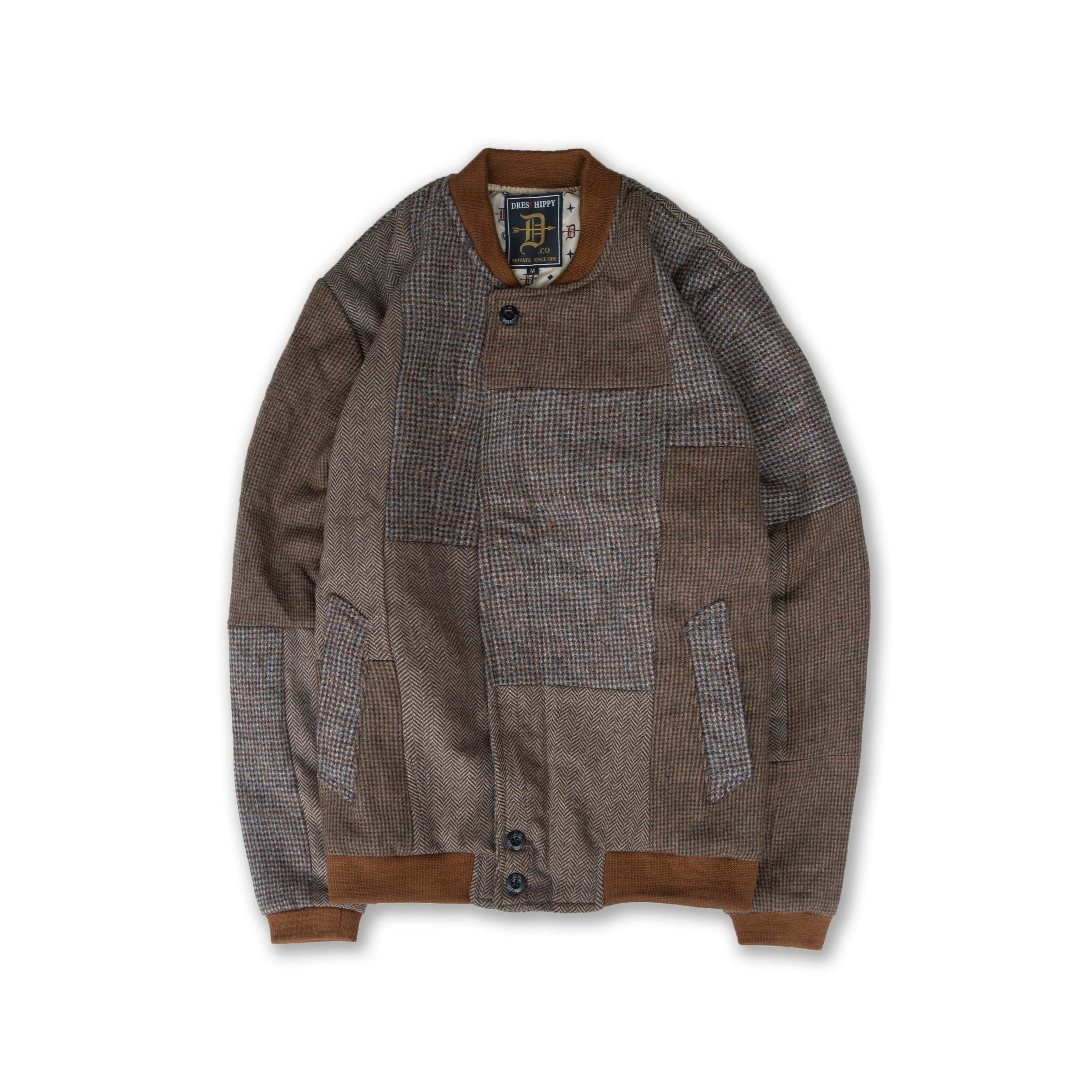DRESS HIPPY/HARRIS PATCHWORK DERBY JACKET (BROWN MIX)